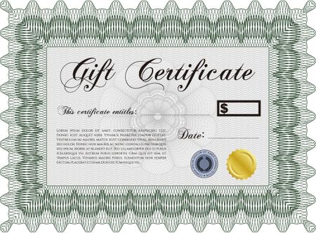 Vector Gift Certificate template. Vector illustration.Complex background. Lovely design.