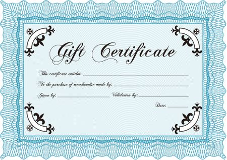 Retro Gift Certificate. Border, frame.Sophisticated design. With great quality guilloche pattern. 