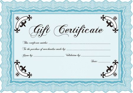 Retro Gift Certificate. Border, frame.Sophisticated design. With great quality guilloche pattern.