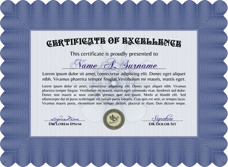 Diploma. Excellent design. Complex background. Vector pattern that is used in money and certificate.