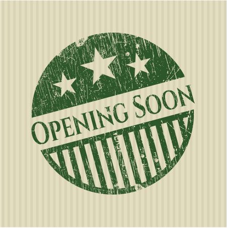 Opening Soon rubber grunge stamp