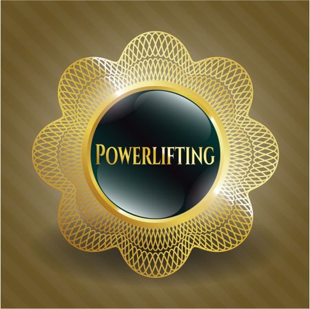 Powerlifting gold shiny emblem