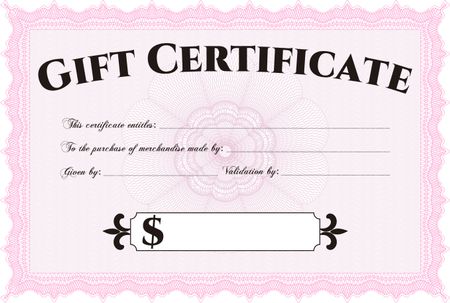 Vector Gift Certificate. With great quality guilloche pattern. Excellent design. Border, frame.