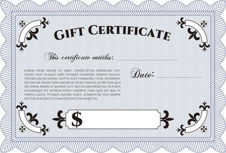 Retro Gift Certificate template. Retro design. Detailed.Easy to print. 