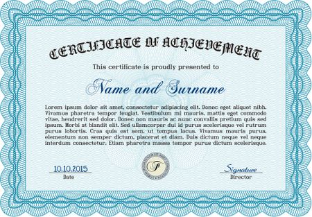 Certificate. Good design. With background. Vector illustration.