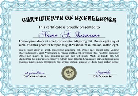 Certificate of achievement. With linear background. Diploma of completion.Elegant design. 
