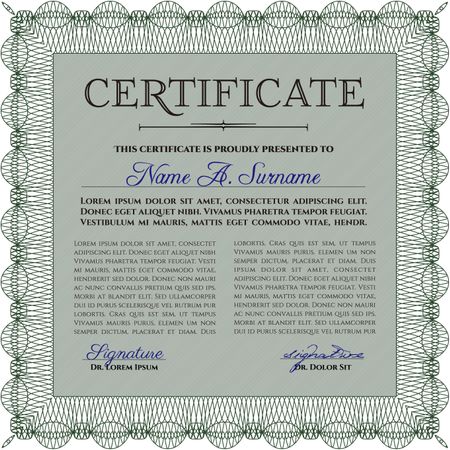 Certificate. Complex background. Vector certificate template.Lovely design. 