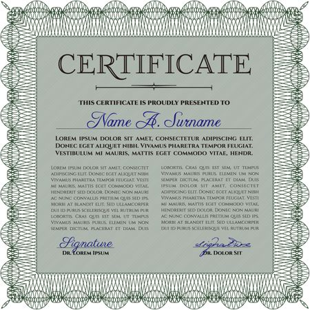 Certificate. Complex background. Vector certificate template.Lovely design.