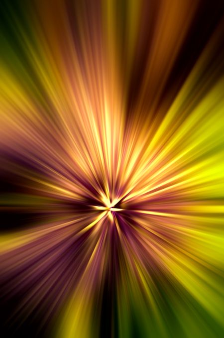Fiery abstract of a spring flower with radial blur, like a starburst, for themes of origin or radiance in decoration and background
