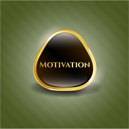 Motivation gold shiny badge