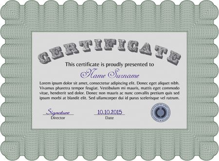 Sample Diploma. Vector pattern that is used in money and certificate.Complex background. Cordial design. 