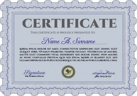 Certificate of achievement. Vector pattern that is used in currency and diplomas.Easy to print. Excellent design. 