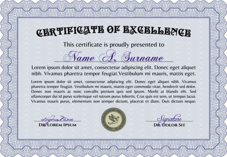 Diploma template. Detailed.Modern design. With background. 