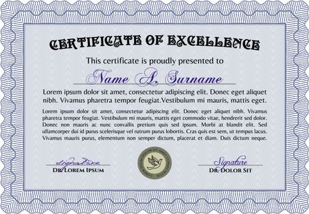 Diploma template. Detailed.Modern design. With background.