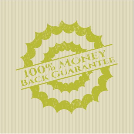 100% Money Back Guarantee rubber grunge stamp