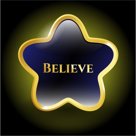 Believe gold shiny star