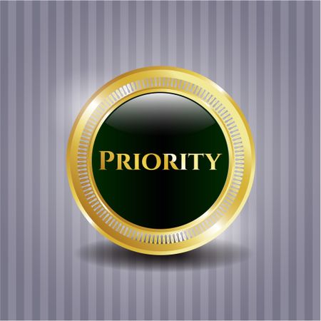 Priority gold shiny badge