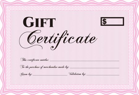 Gift certificate. Border, frame.Printer friendly. Complex design. 