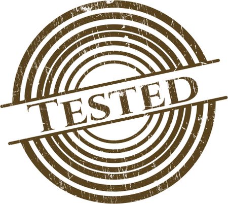 Tested rubber stamp