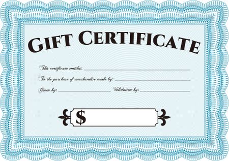 Retro Gift Certificate template. Customizable, Easy to edit and change colors.With background. Artistry design. 