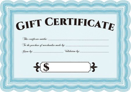 Retro Gift Certificate template. Customizable, Easy to edit and change colors.With background. Artistry design.