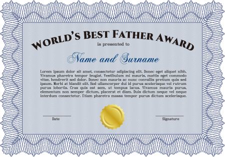 Best Dad Award Template. With complex background. Customizable, Easy to edit and change colors.Sophisticated design. 