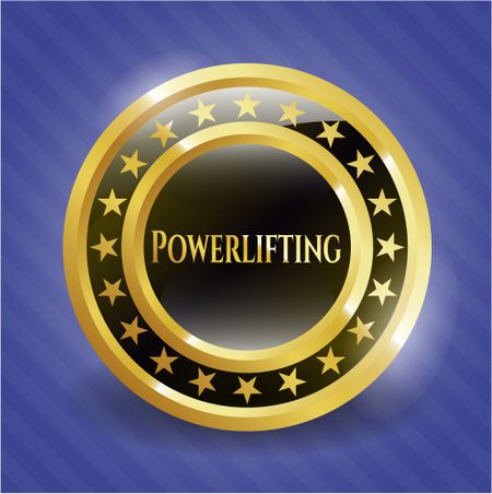 Powerlifting gold shiny emblem