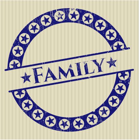 Family rubber grunge stamp