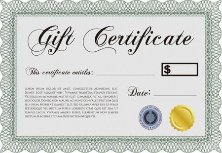 Gift certificate template. Good design. Vector illustration.Printer friendly. 