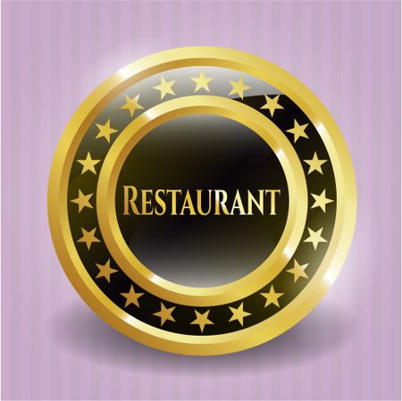 Restaurant gold shiny emblem