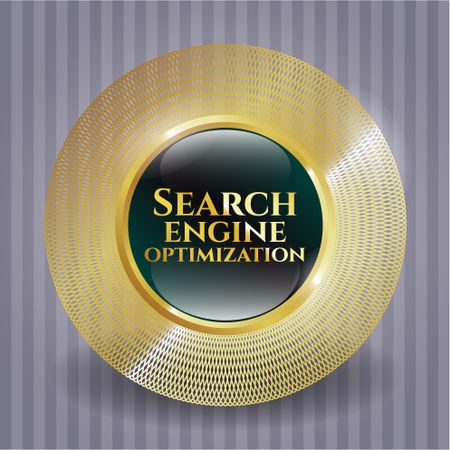 Search Engine Optimization gold shiny badge