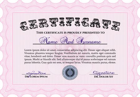 Sample Certificate. Vector certificate template.Easy to print. Sophisticated design. 