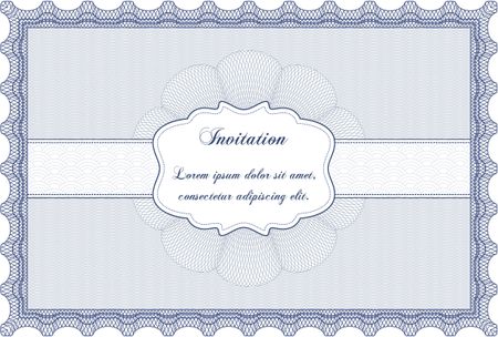 Retro invitation. Lovely design. With guilloche pattern. Customizable, Easy to edit and change colors.