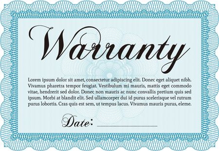 Template Warranty. With background. Very Detailed. Complex border design. 