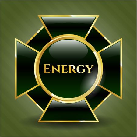 Energy gold shiny badge
