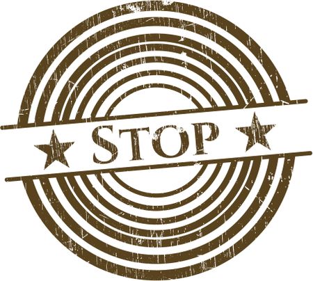 Stop rubber grunge stamp