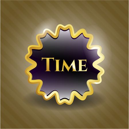 Time gold shiny badge