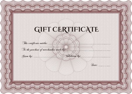 Retro Gift Certificate. With guilloche pattern. Customizable, Easy to edit and change colors.Sophisticated design. 