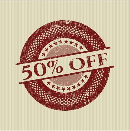 50% Off rubber stamp