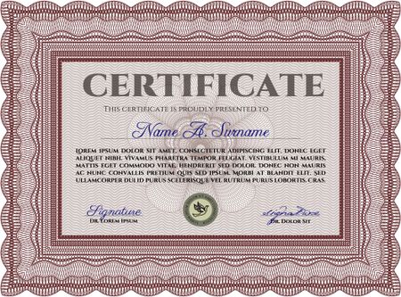 Certificate template. Diploma of completion.With quality background. Complex design. 