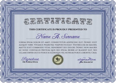 Certificate of achievement template. Artistry design. With quality background. Frame certificate template Vector.