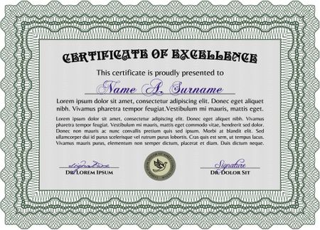 Certificate or diploma template. Vector certificate template.Good design. Printer friendly. 