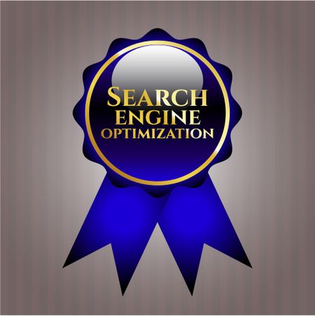 Search Engine Optimization blue shiny ribbon