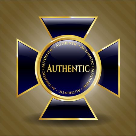 Authentic gold shiny emblem