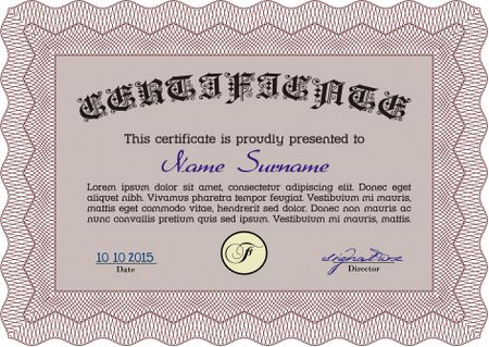 Certificate. Lovely design. Vector pattern that is used in money and certificate.With linear background. 
