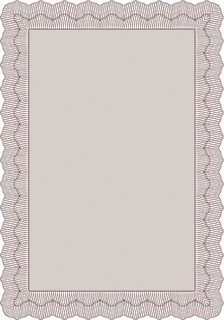 Certificate template or diploma template. Vector certificate template.With guilloche pattern. Nice design. 