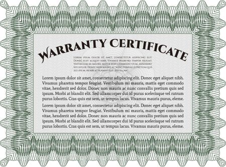 Sample Warranty. It includes background. Very Customizable. Complex border. 