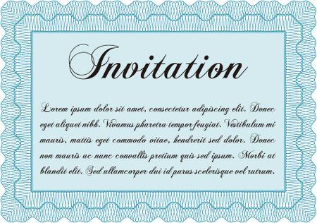 Retro vintage invitation. With guilloche pattern. Border, frame.Good design. 