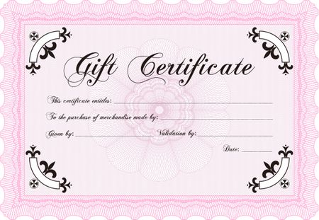 Retro Gift Certificate. Customizable, Easy to edit and change colors.Beauty design. With great quality guilloche pattern. 