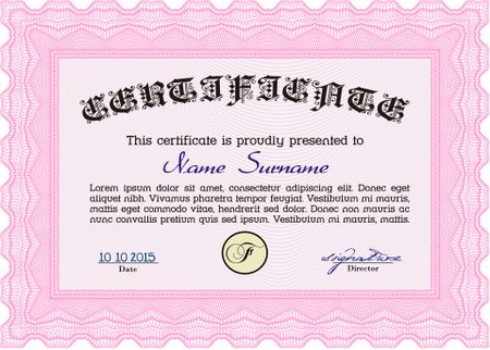 Diploma or certificate template. Easy to print. Artistry design. Frame certificate template Vector.